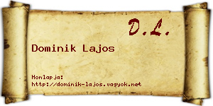 Dominik Lajos névjegykártya
